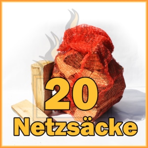 20 Netzsäcke Brennzolz 25cm