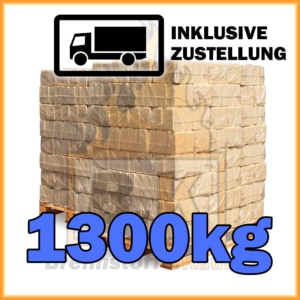 1300kg Holzbriketts ziegelform geliefert in 10kg Paketen