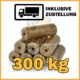 300 kg Hartholzbriketts mit Loch in 10 kg Paketen mit Lieferung