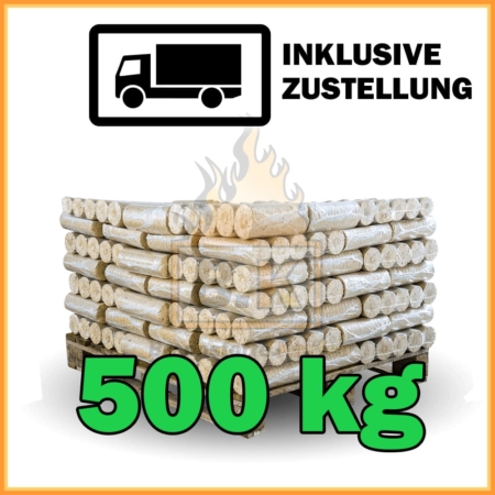 500 kg Weichholzbriketts mit Lieferung - 50 Pakete á 10 kg