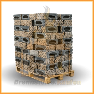 Holzbriketts Buche mit Loch - Pini & Kay - Palette