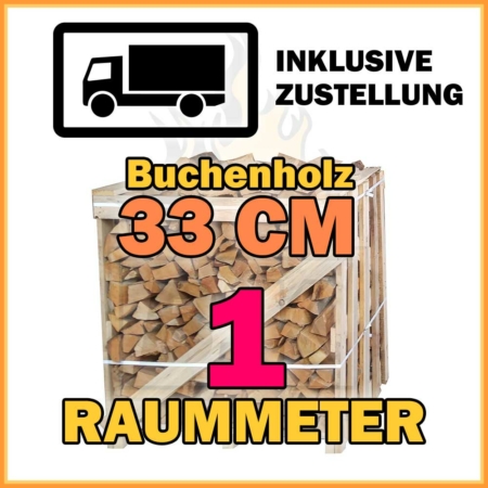 1 Raummeter Buchenholz 33 cm in Kisten