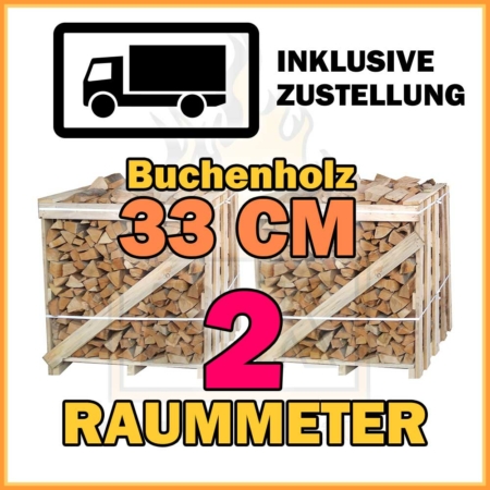 2 Raummeter Buchenholz 33 cm in Kisten