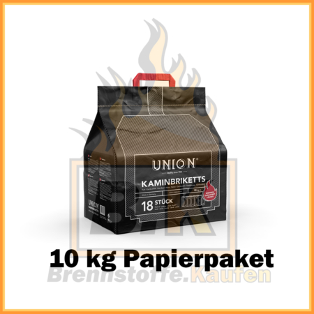 Union Kaminbriketts im 10 kg Papierpaket