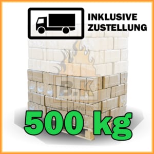 500 kg Buchenholzbriketts ziegelform RUF mit Lieferung - 50 Pakete á 10 kg