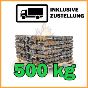500 kg Rindenbriketts kaufen mit Lieferung