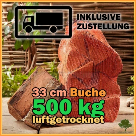 500 kg Brennholz trocken - luftgetrocknet mit Lieferung