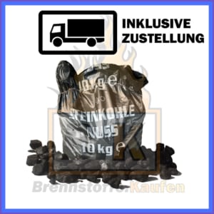Steinkohle kaufen mit Lieferung - Nuss 2 in 10 kg Plastiksäcken