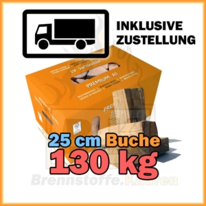 130 kg Brennholz Buche 25 cm im 11 kg Karton