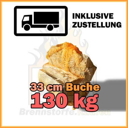 130 kg Brennholz Buche 33 cm im 10 kg Netzsack