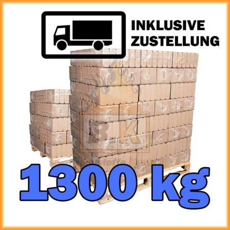 1300 kg Holzbriketts RUF rechteckig mit Lieferung