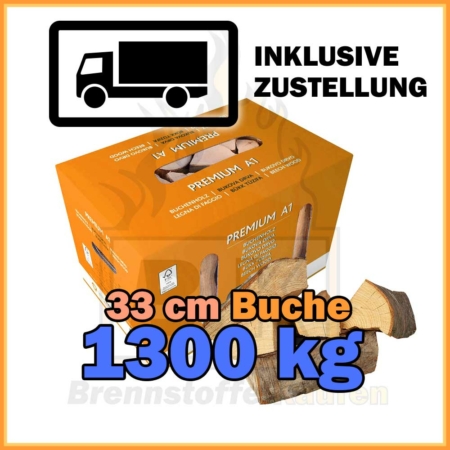 1300 kg Brennholz 33 cm im 11 kg Karton - Mit Lieferung und Hineintragen