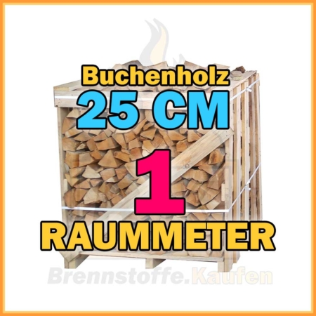 Brennholz Buche 25 cm in Raummeter Kisten zzgl. Versandkosten